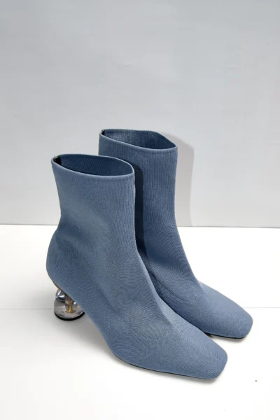 Uterque Light Blue Sock Booties size 41