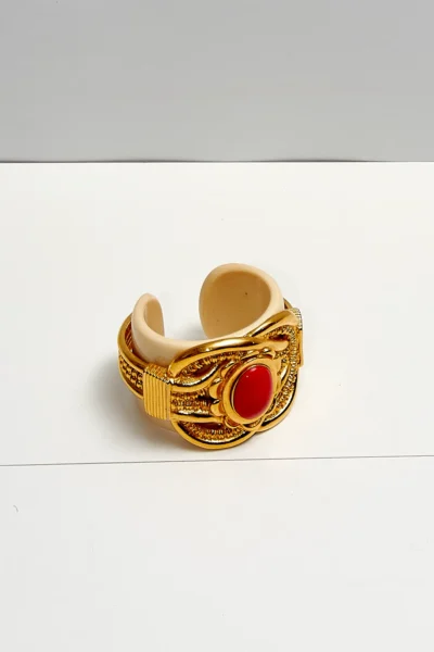 Escada Gold and Ivory Cuff Bracelet