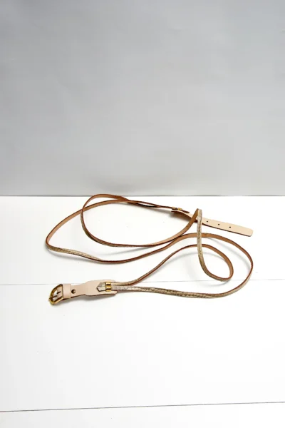 Vintage Leather Belt Beige