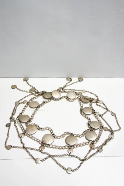 Silver Tone Coin Belt