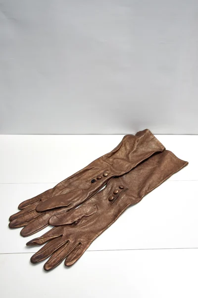 Snob Pre-worn  Brown Long Leather Gloves