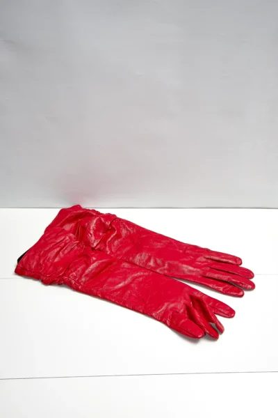Red Long Leather Gloves