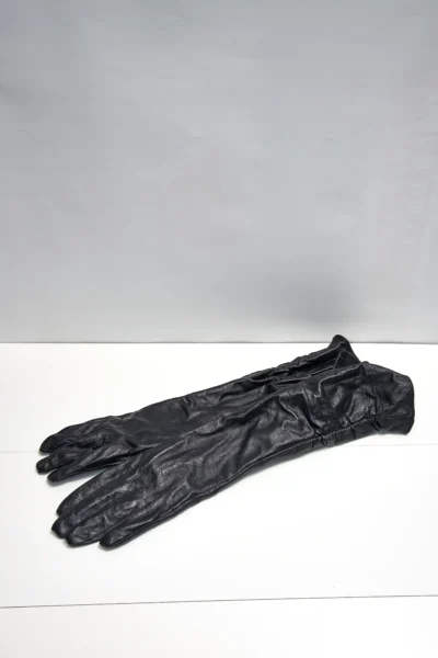 Vintage Black Long Leather Gloves
