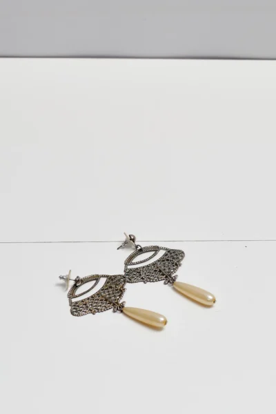 Vintage Pearl Silver Earrings