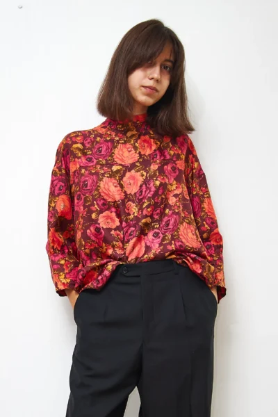 Silk Floral Shirt size L