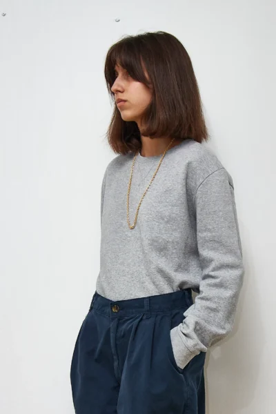 COS Cotton Blouse in Grey size M