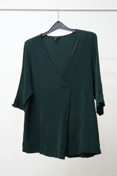COS Crinkled Shirt Forest Green size EU 42