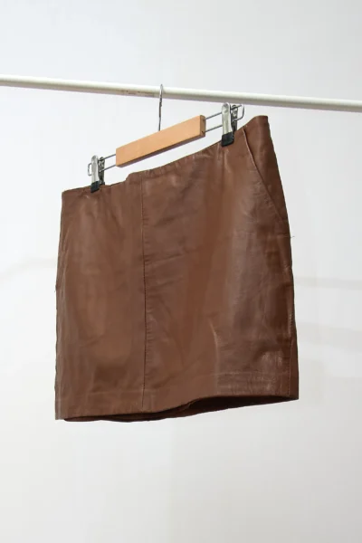 Leather Mini Skirt Coffee size L