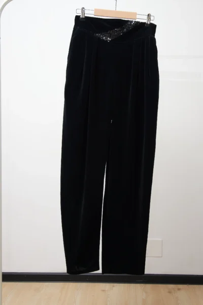 Vintage Velvet Trousers Black size EU 38