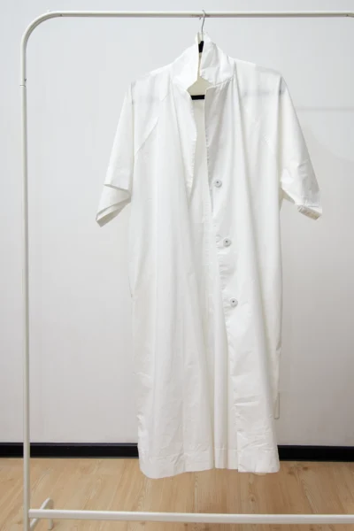 White Shirt Dress in Cotton size L